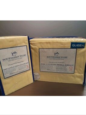 New Southern Tide QUEEN size 6pc sheet set Yellow